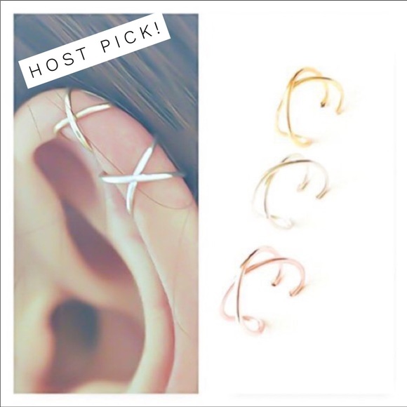 Criss Cross Ear Cuff Clip On Fake Cartilage Earring for Helix Upper Ear Piercing
